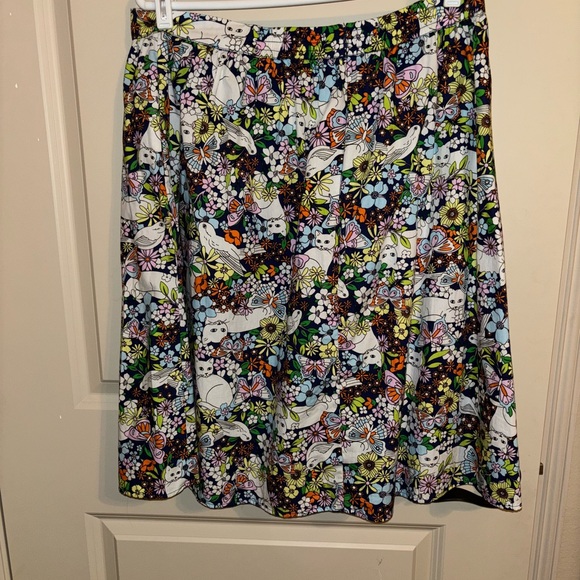 Modcloth Floral Cat Print Skirt - Picture 5 of 5